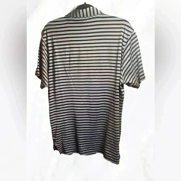 Peter Millar contem for black blue striped short sleeve performance polo shirt L - Picture 3 of 6